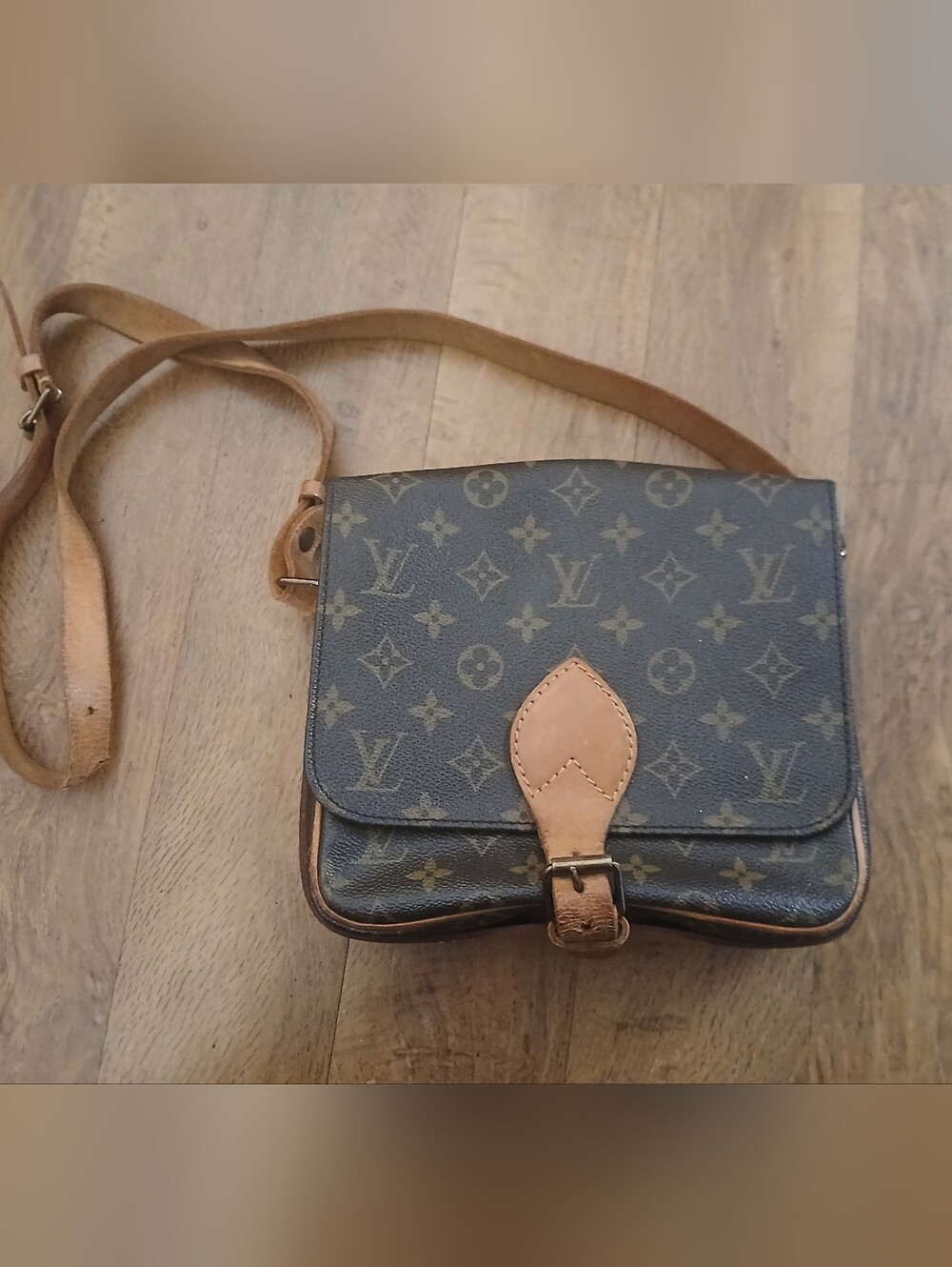 vintage LOUIS VUITTON 'CARTOUCHIERE' crossbody bag (strap repair)
